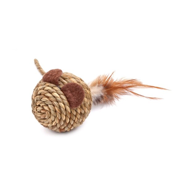 Zabawka sizalowa mysz kula 11cm dla KOTA JkAnimals