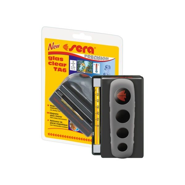 SERA GLASS CLEAR TA6 8 X 5 CM CZYŚCIK MAGNETYCZNY Z TERMOMETREM