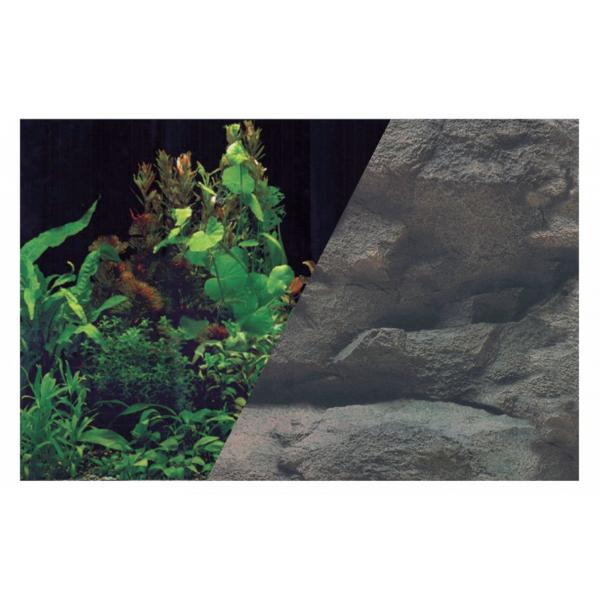 ZOLUX Tło dwustronne 60 x 120 cm rośliny czar./skała