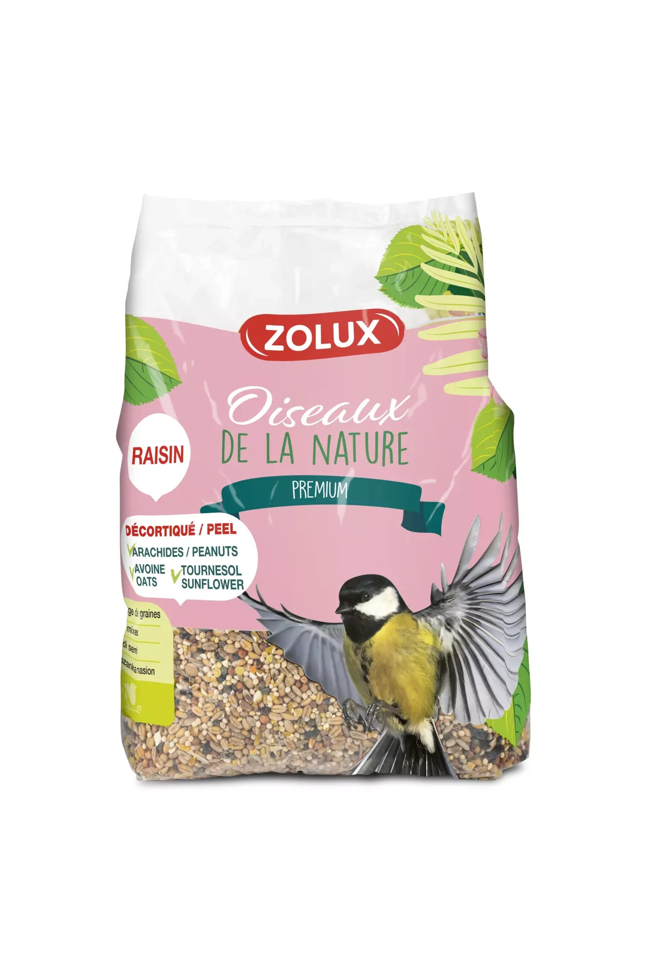 ZOLUX Mieszanka ziaren dla ptaków ogrodowych z orzechami i słonecznikiem 2,5KG