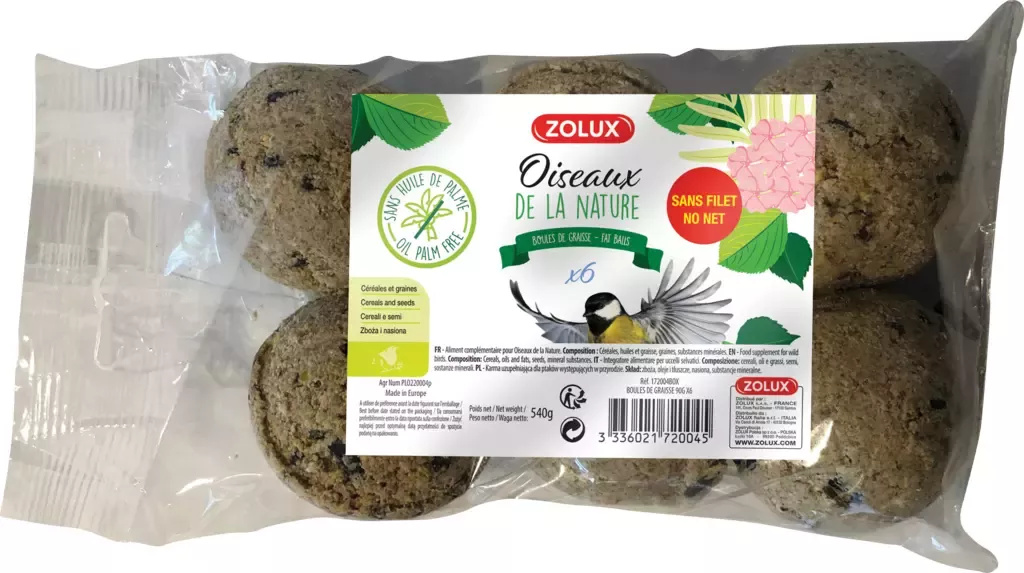 ZOLUX 6 kul tłuszczowych dla ptaków 540g