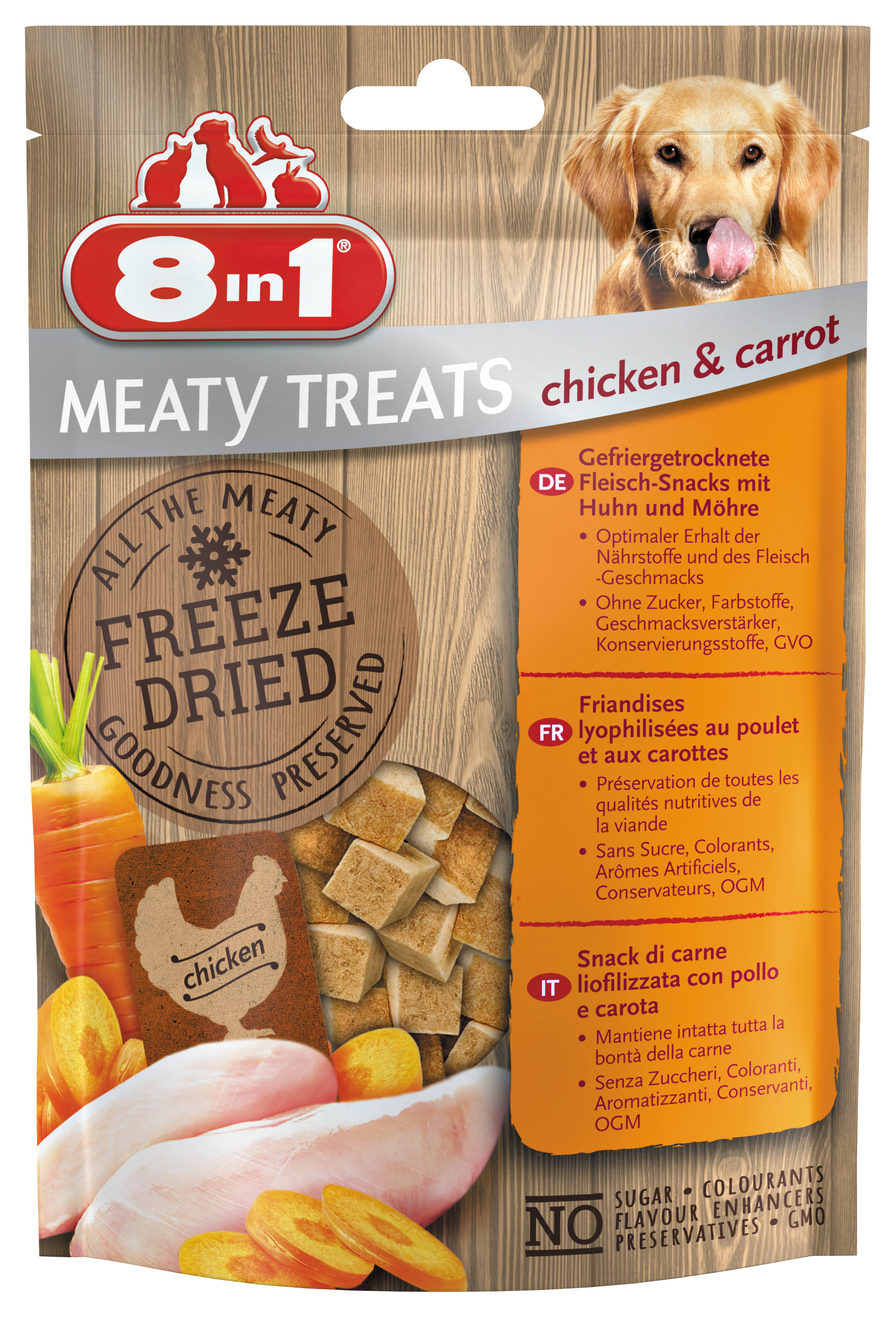 Przysmak 8in1 Dog Freeze Dried Chicken/Carrots 50g