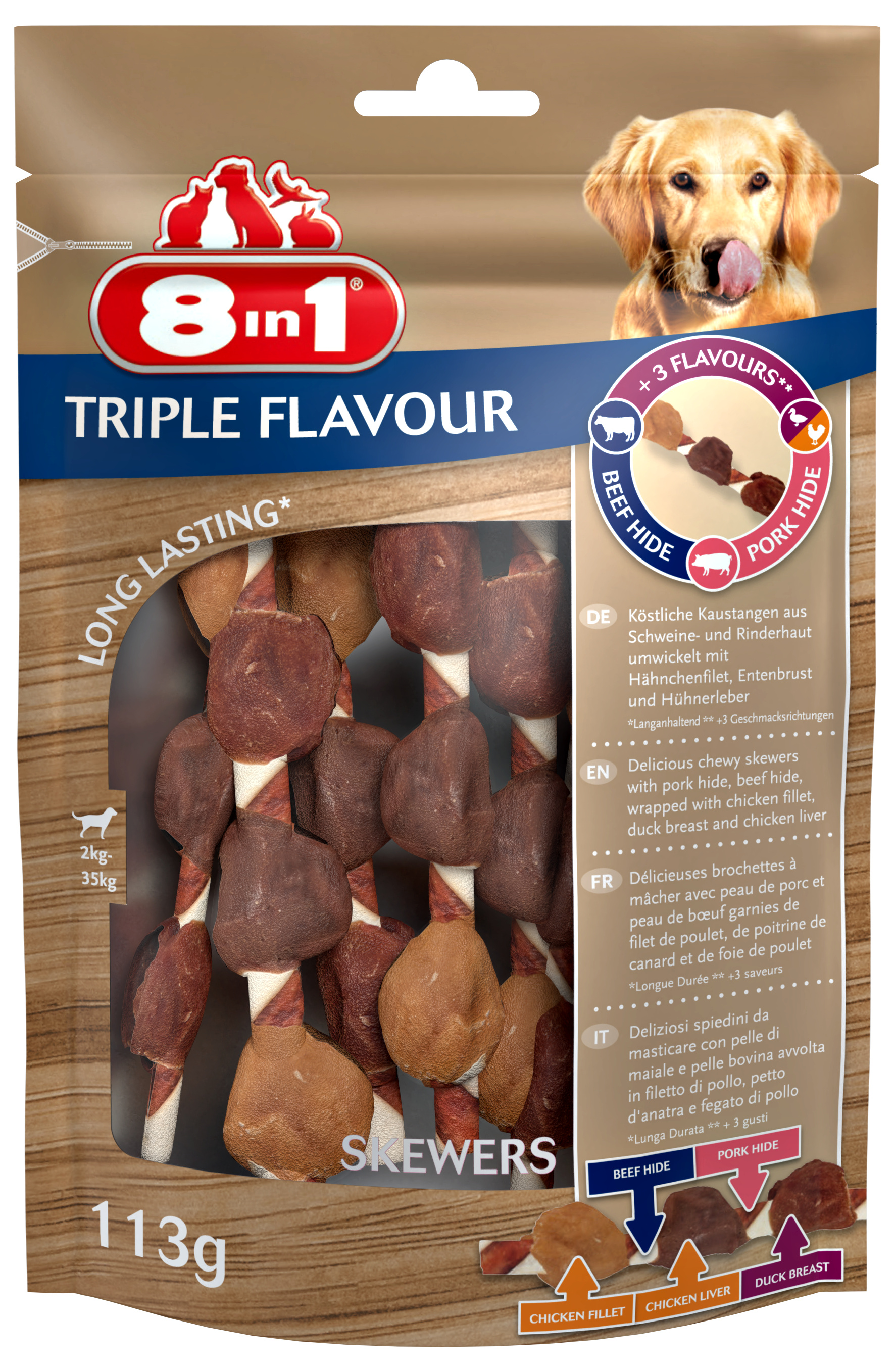 Przysmak 8in1 Triple Flavour Skewers 6 szt.