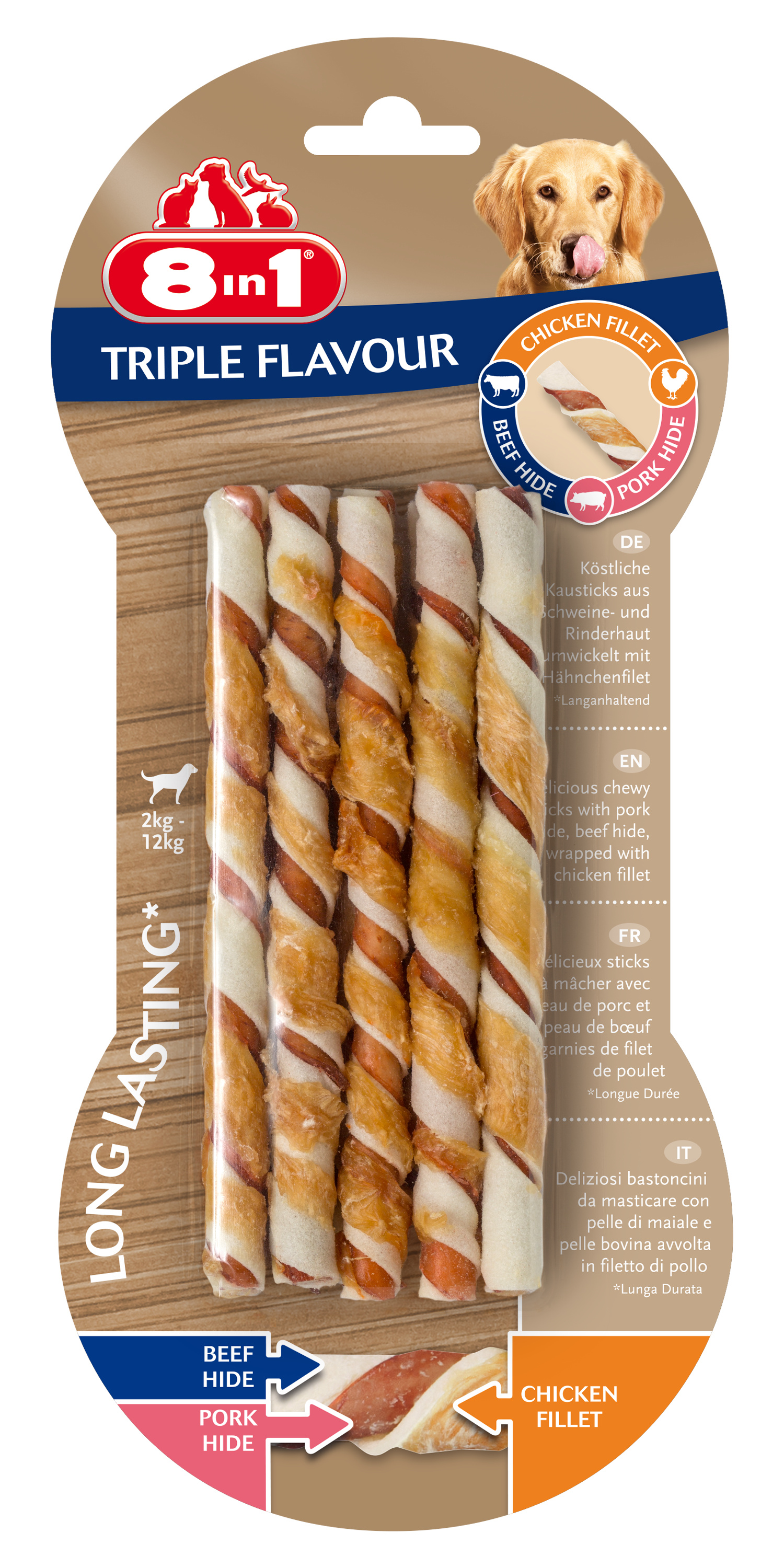Przysmak 8in1 Triple Flavour Twisted Sticks 10 szt.