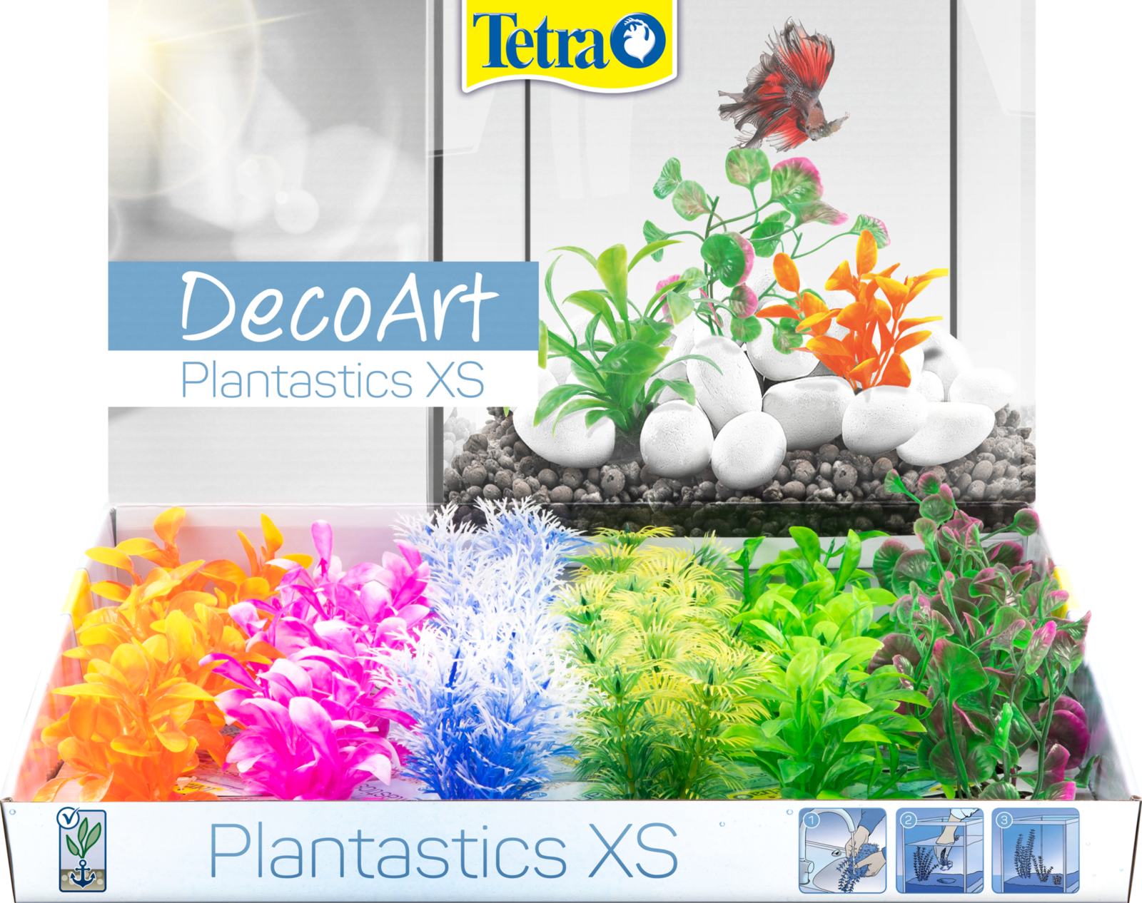 Tetra DecoArt Plantastic XS display 42 szt. Zestaw roślinek