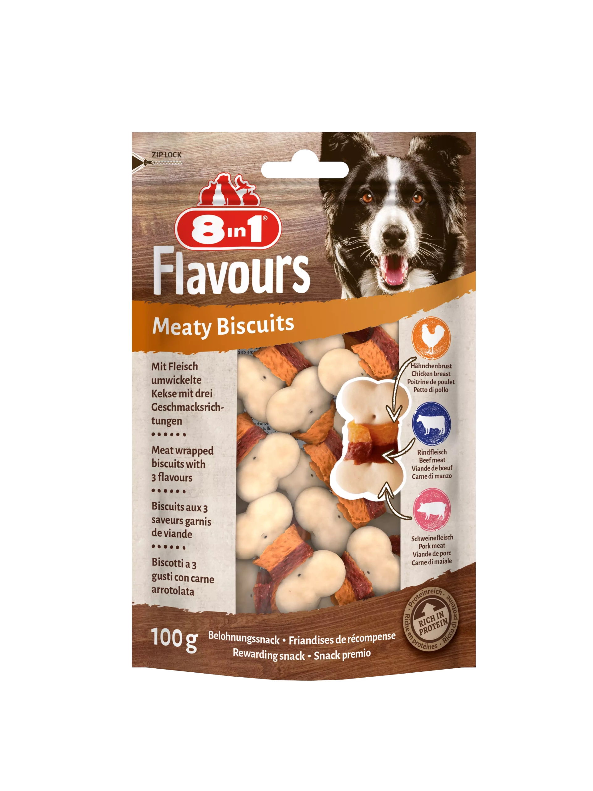 Przysmak 8in1 FLAVOURS Meaty Biscuits 100g