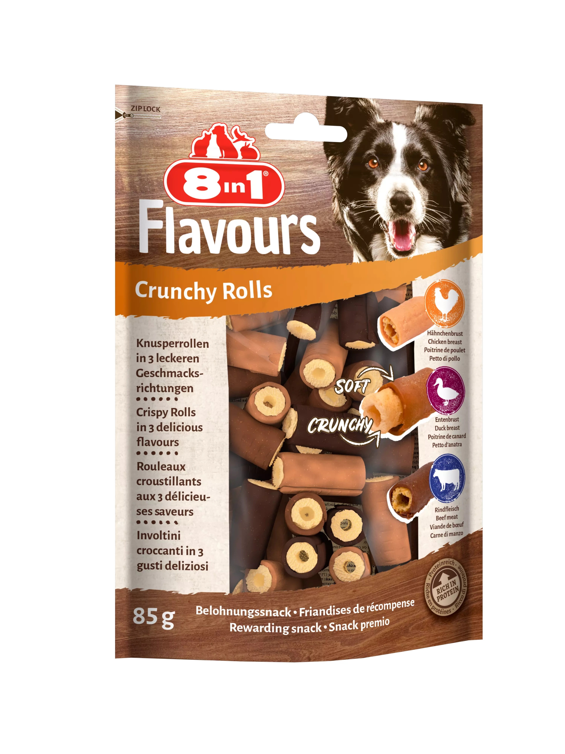 Przysmak 8in1 FLAVOURS Crunchy Rolls 85g
