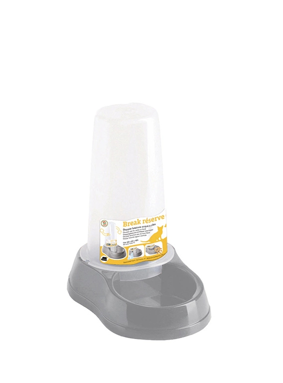 ZOLUX Dystrybutor pokarmu/wody BREAK 0,65l szary
